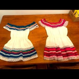 2 Handmade Mexican Dresses. Sizes 5/6 and 7/8